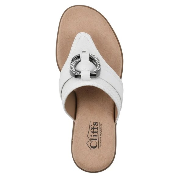 Cliffs by White Mountain Benedict Sandals Women’s Thong Shoes White 7.5 MSRP $70 - Picture 3 of 5